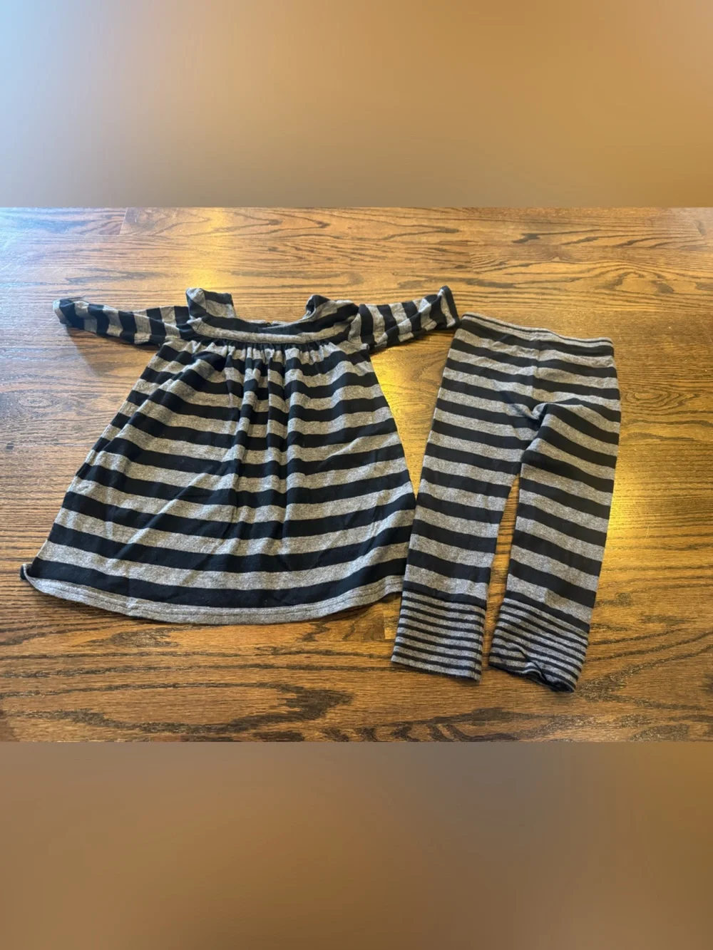 GAP BabyGap Toddler Black & Gray Striped Dress Set